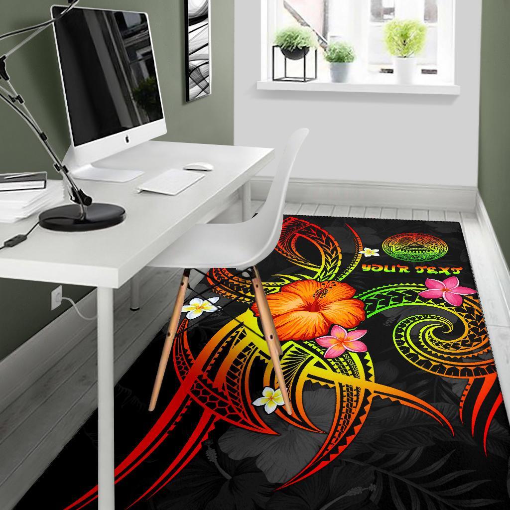 American Samoa Polynesian Personalised Area Rug - Legend of American Samoa (Reggae)