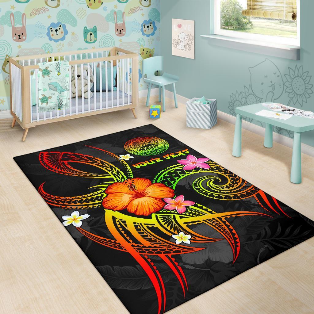 American Samoa Polynesian Personalised Area Rug - Legend of American Samoa (Reggae)