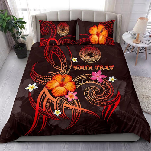 American Samoa Polynesian Personalised Bedding Set - Legend Of American Samoa (Red)
