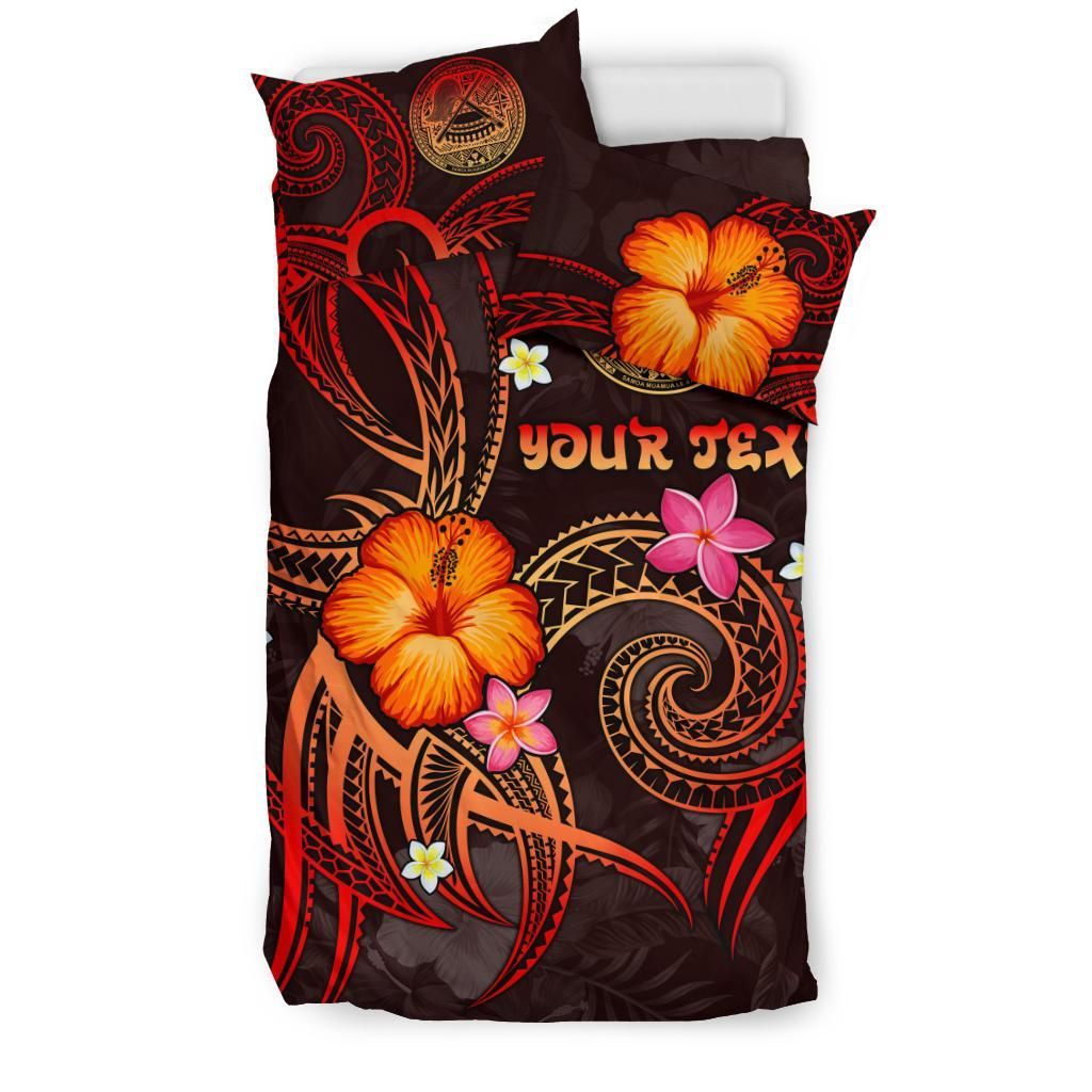 American Samoa Polynesian Personalised Bedding Set - Legend Of American Samoa (Red)