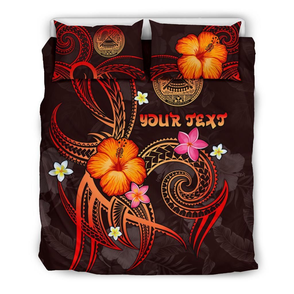 American Samoa Polynesian Personalised Bedding Set - Legend Of American Samoa (Red)