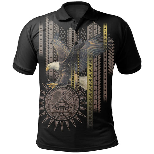American Samoa Polynesian Polo Shirt - Eagle Coat Of Arms