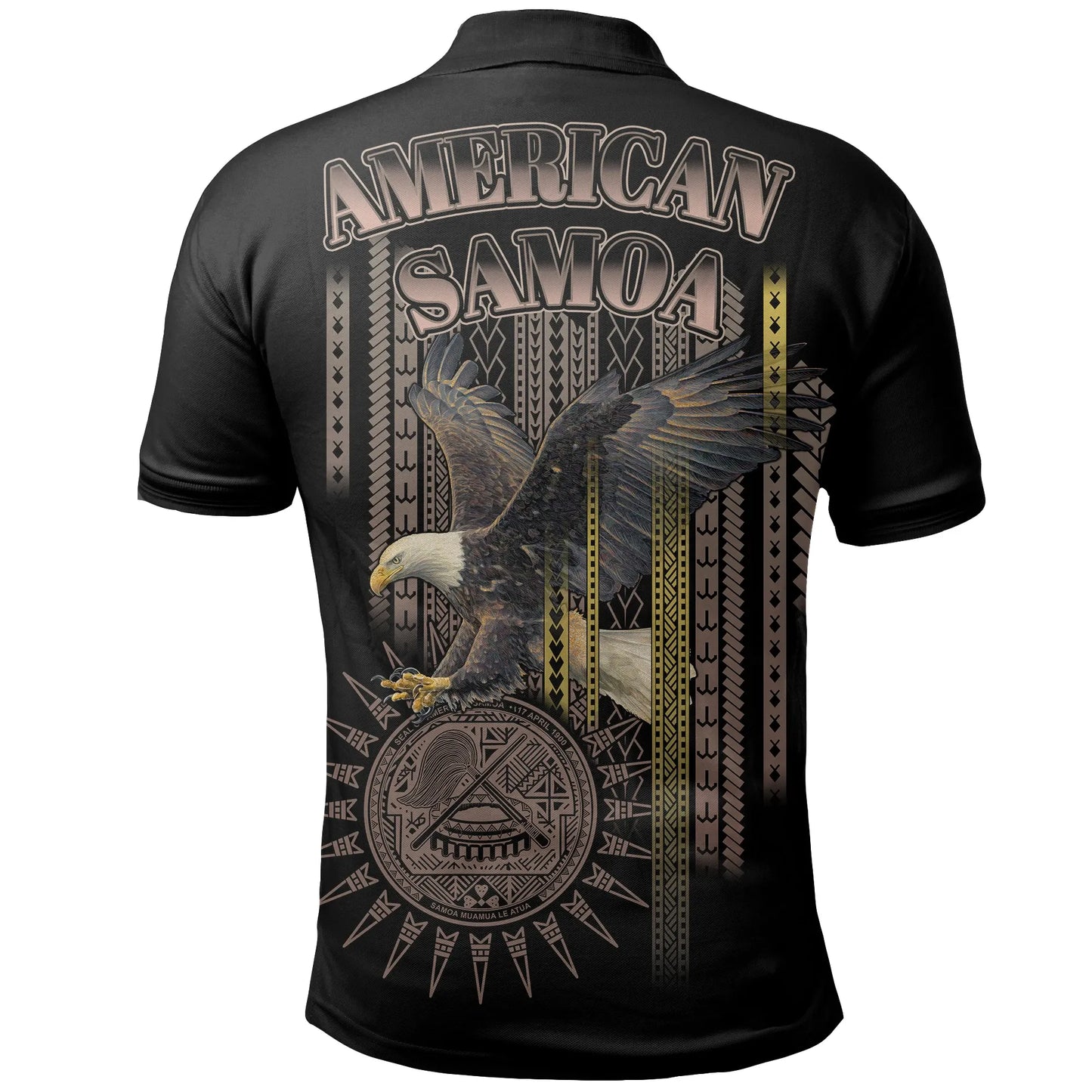 American Samoa Polynesian Polo Shirt - Eagle Coat Of Arms