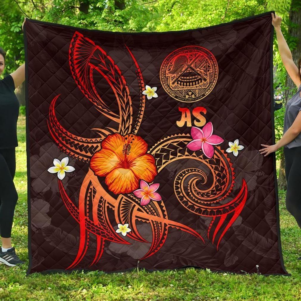 American Samoa Polynesian Premium Quilt - Legend of American Samoa (Red)