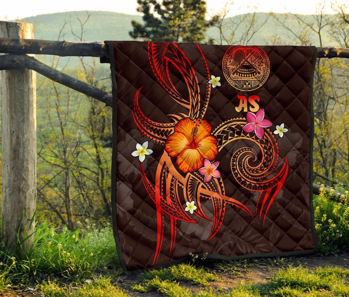 American Samoa Polynesian Premium Quilt - Legend of American Samoa (Red)