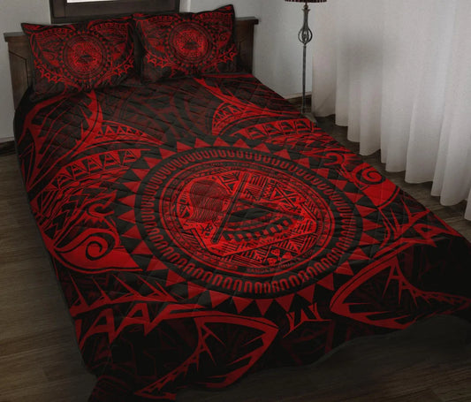 American Samoa Polynesian Quilt Bed Set - Red Seal
