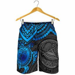 American Samoa Polynesian Shorts (Men) - Blue Turtle