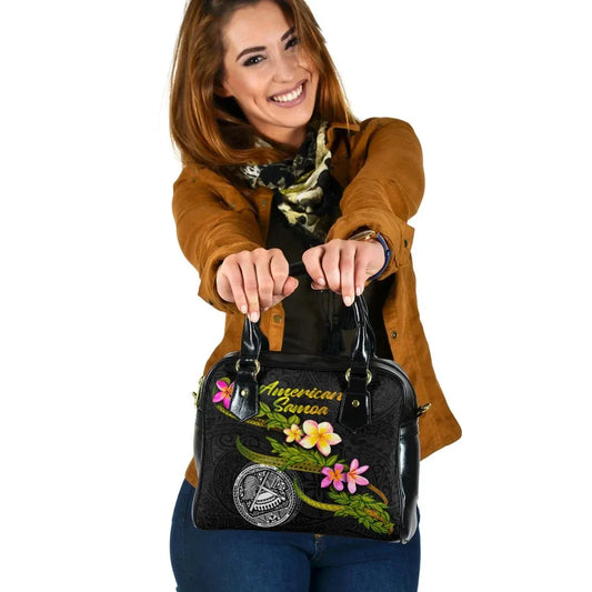 American Samoa Polynesian Shoulder Handbag - Plumeria Tribal