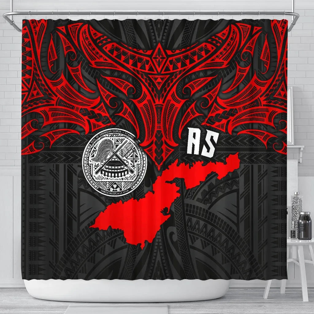American Samoa Polynesian Shower Curtain - Whale Tail