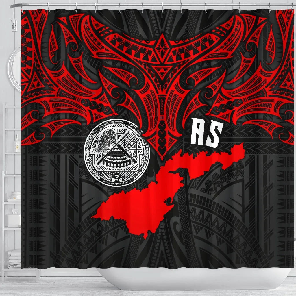 American Samoa Polynesian Shower Curtain - Whale Tail