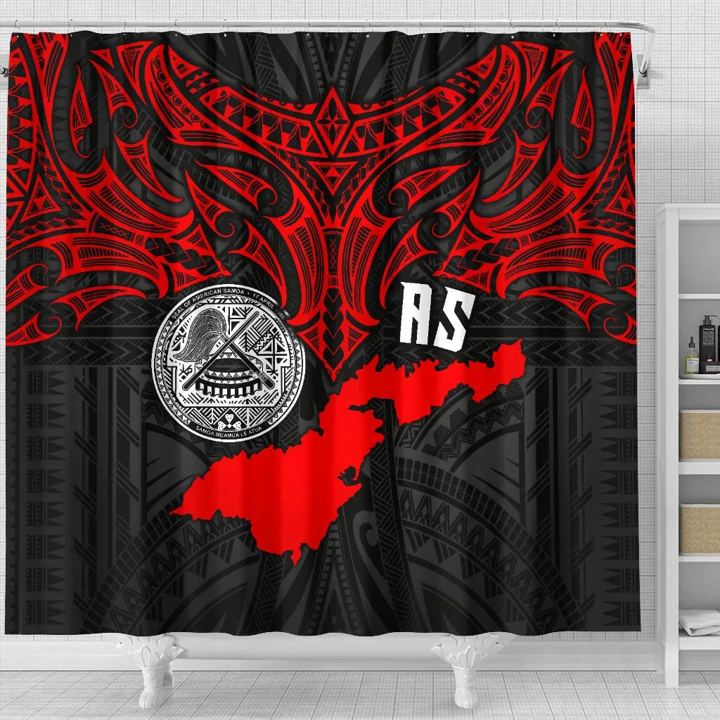 American Samoa Polynesian Shower Curtain - Whale Tail