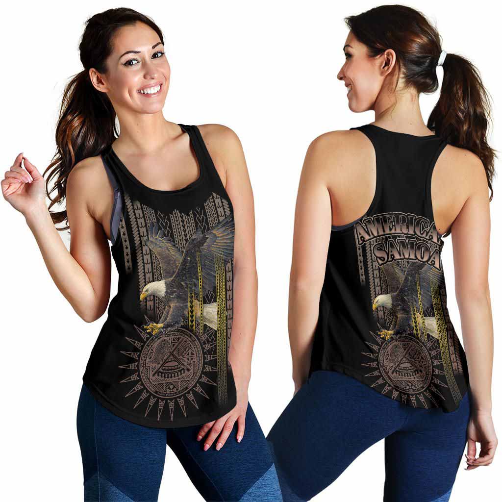 American Samoa Polynesian Women Racerback Tank - Eagle Coat Of Arms