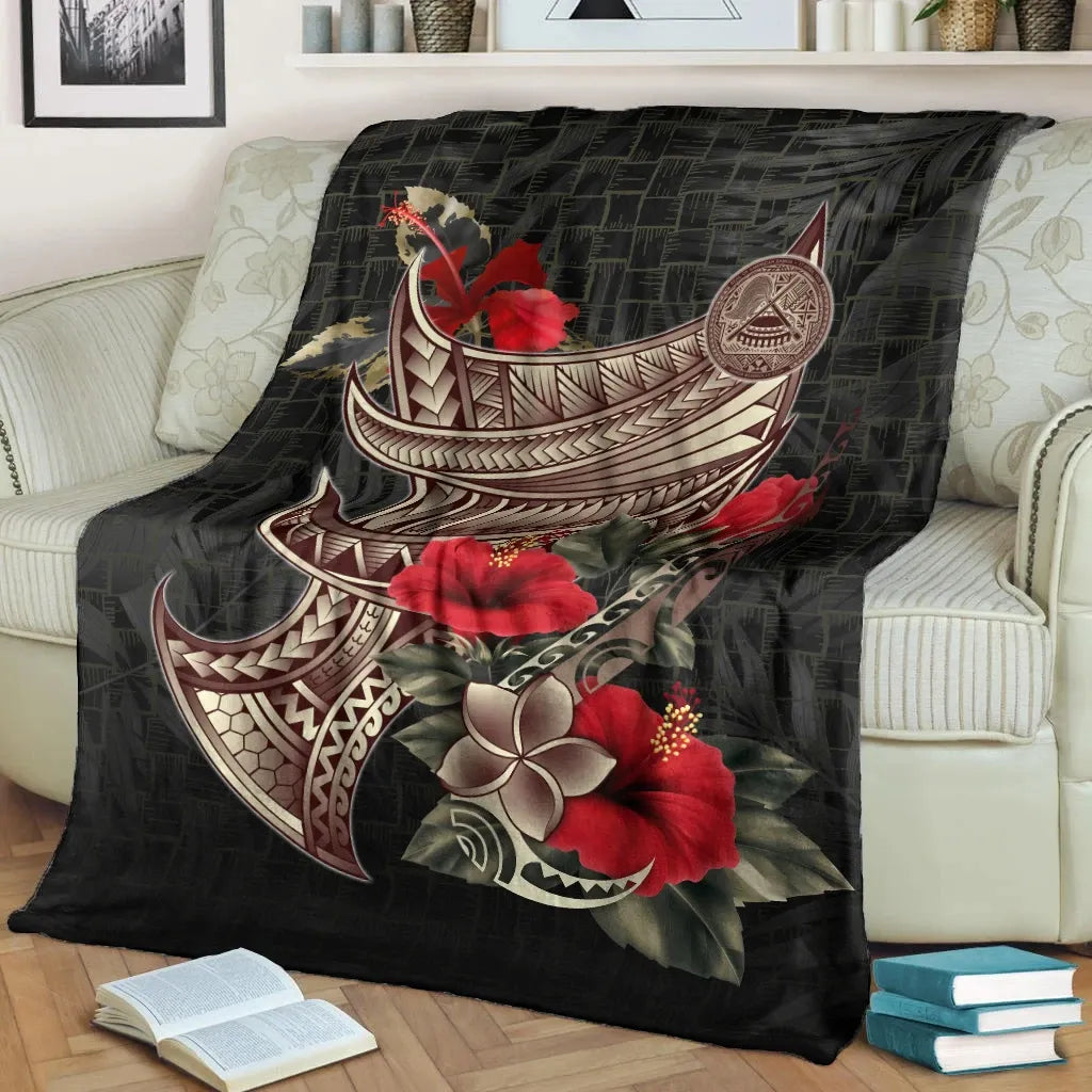 American Samoa Premium Blanket - Polynesian Tribal Vintage Style