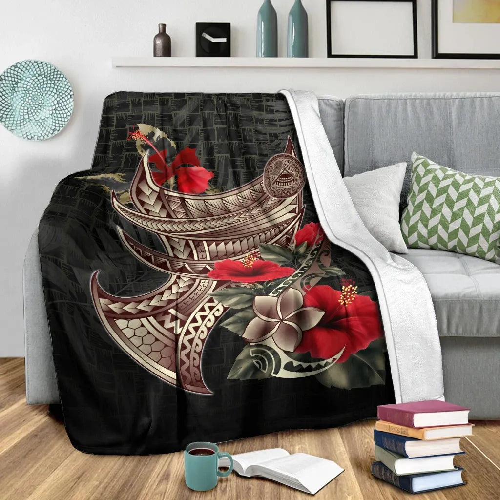 American Samoa Premium Blanket - Polynesian Tribal Vintage Style