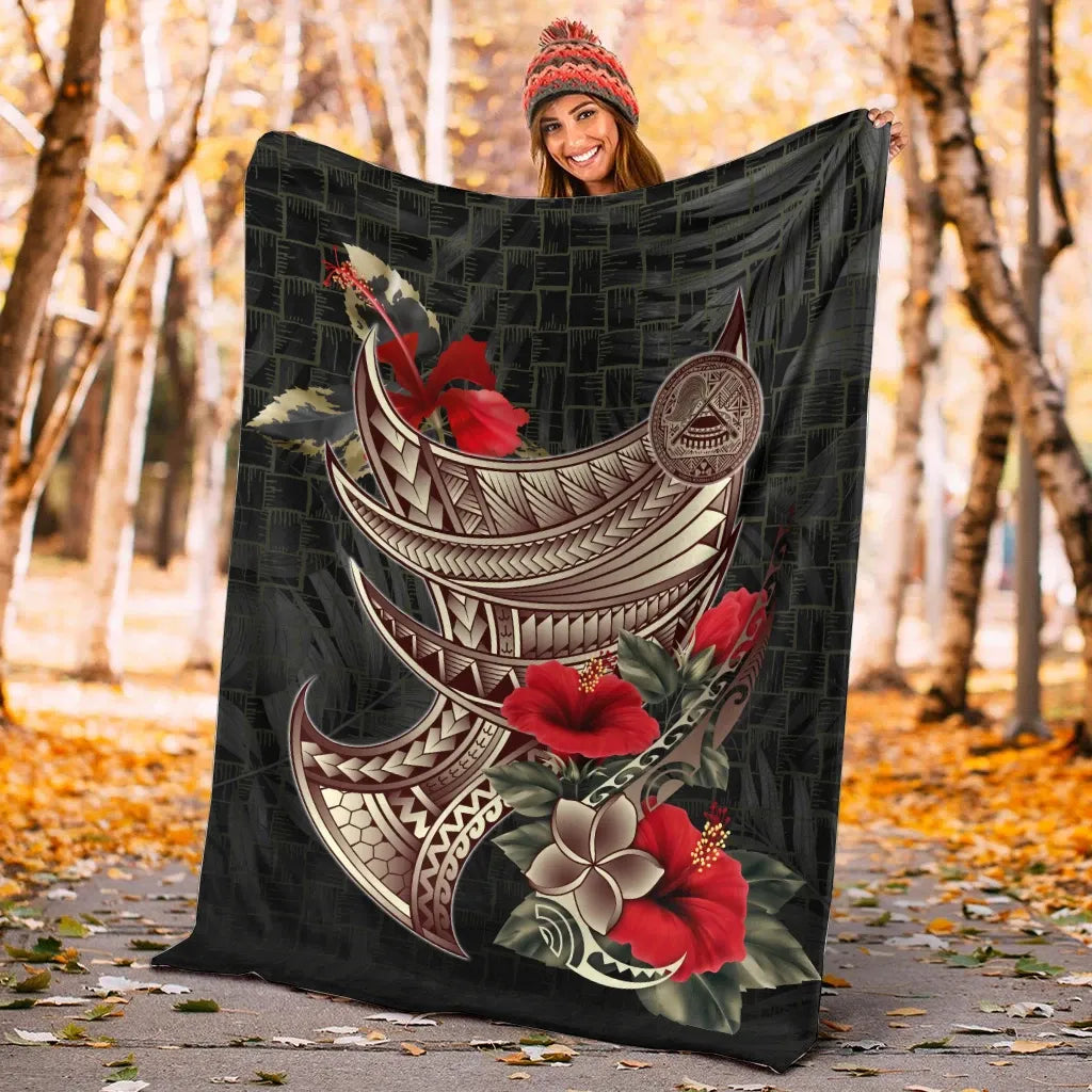 American Samoa Premium Blanket - Polynesian Tribal Vintage Style