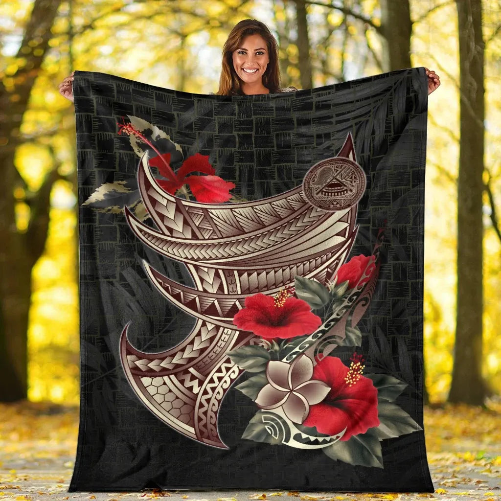 American Samoa Premium Blanket - Polynesian Tribal Vintage Style