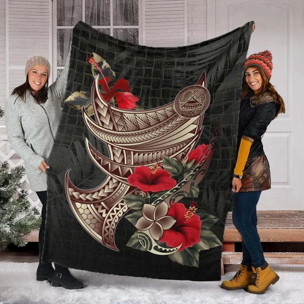 American Samoa Premium Blanket - Polynesian Tribal Vintage Style