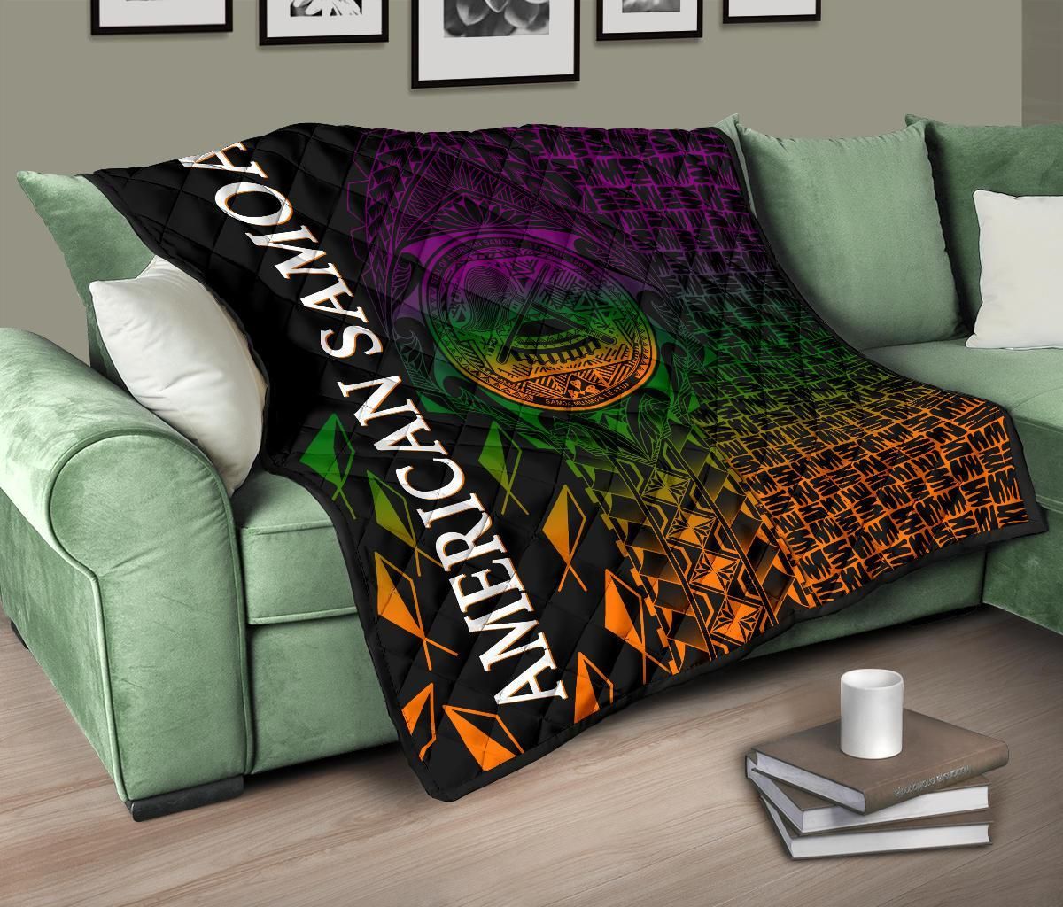 American Samoa Premium Quilt - AS Seal Rocket Style