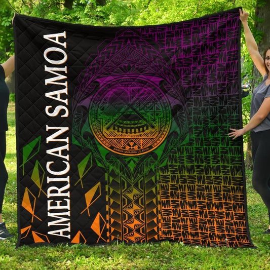 American Samoa Premium Quilt - AS Seal Rocket Style