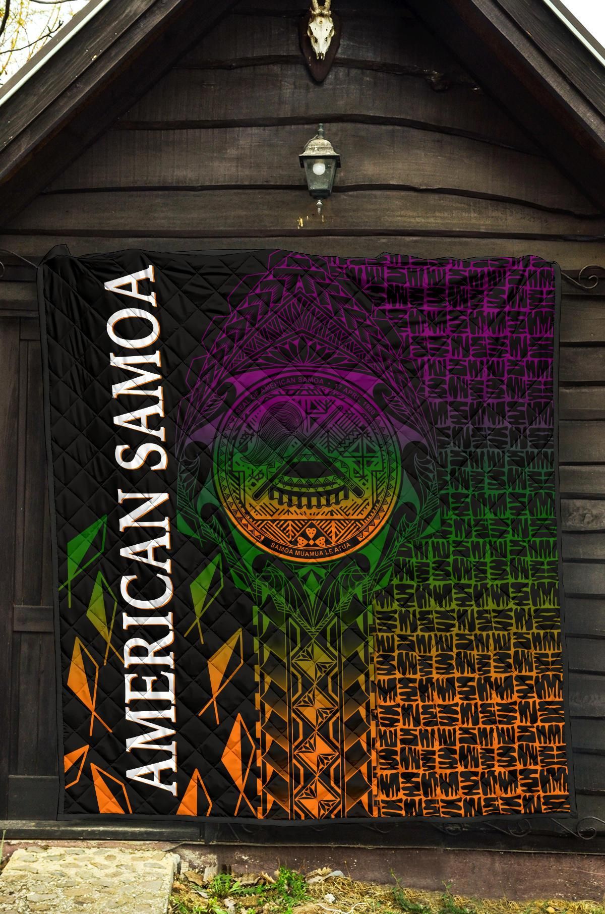 American Samoa Premium Quilt - AS Seal Rocket Style