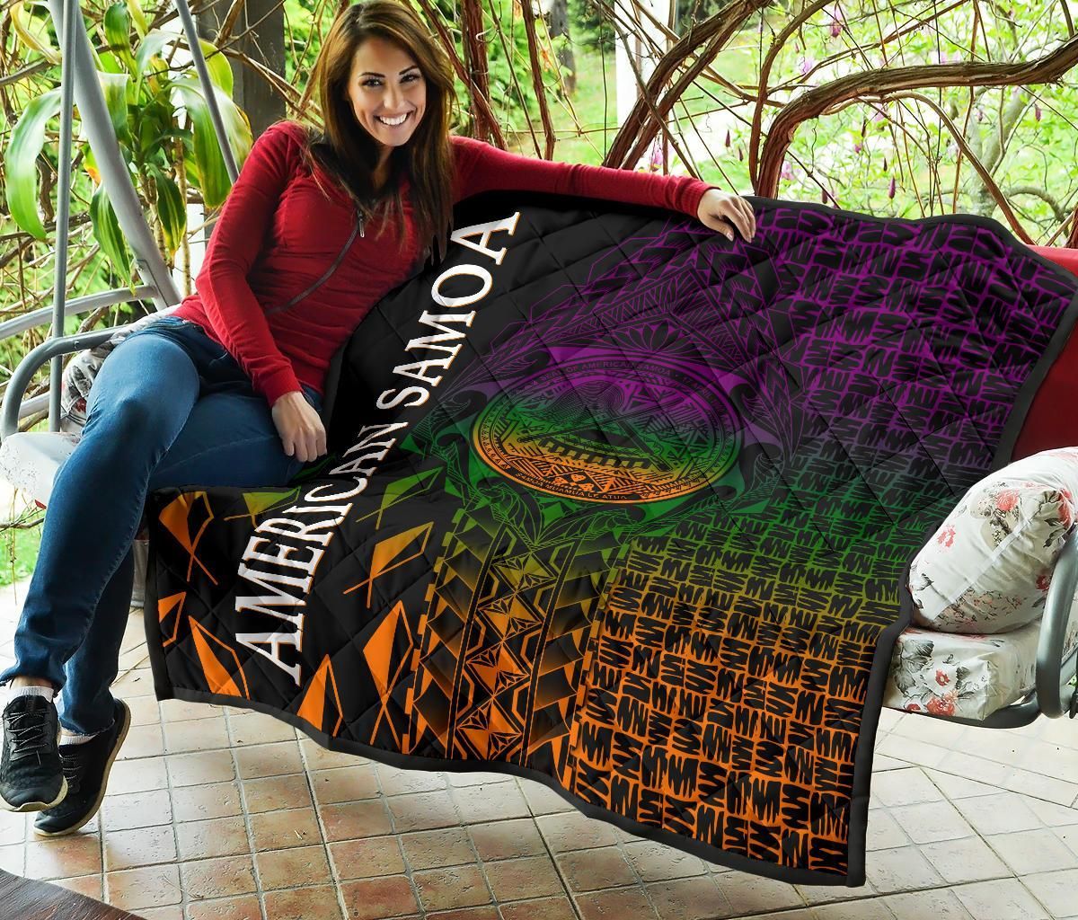American Samoa Premium Quilt - AS Seal Rocket Style