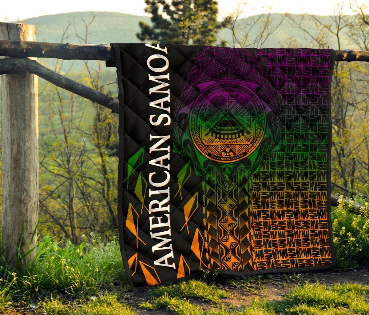 American Samoa Premium Quilt - AS Seal Rocket Style