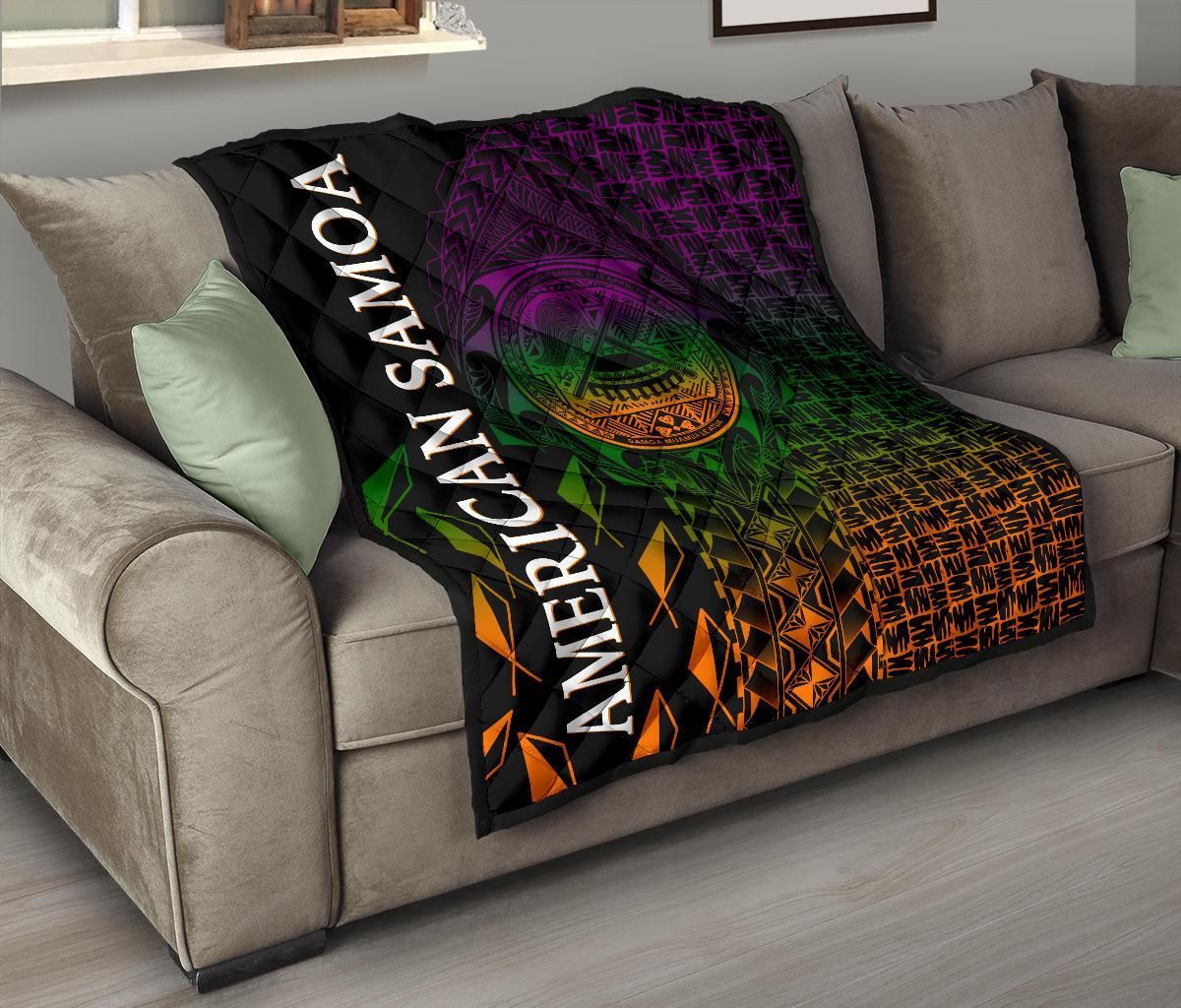 American Samoa Premium Quilt - AS Seal Rocket Style