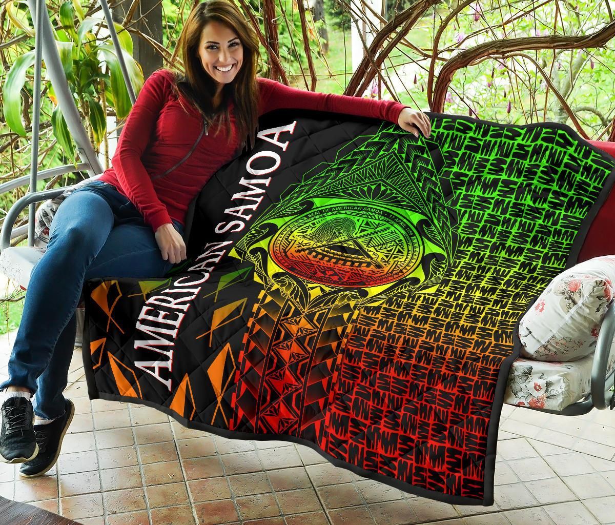 American Samoa Premium Quilt - AS Seal Rocket Style (Reggae)