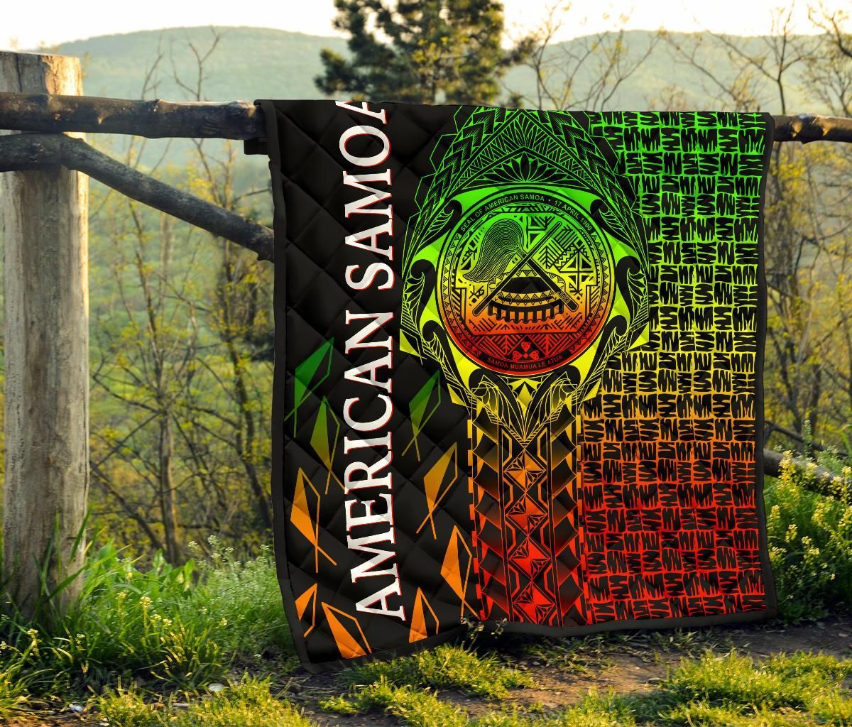 American Samoa Premium Quilt - AS Seal Rocket Style (Reggae)