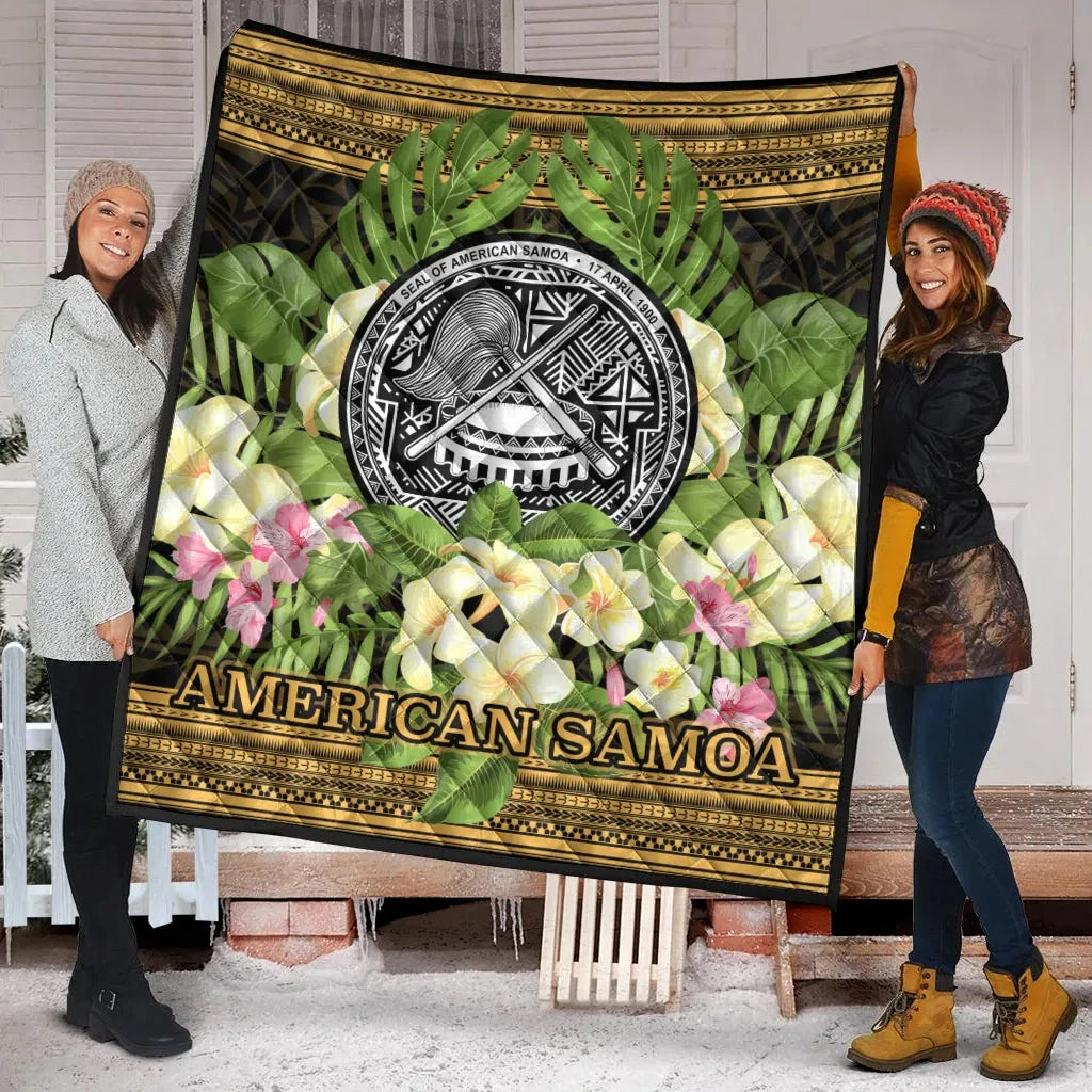 American Samoa Premium Quilt - Polynesian Gold Patterns Collection