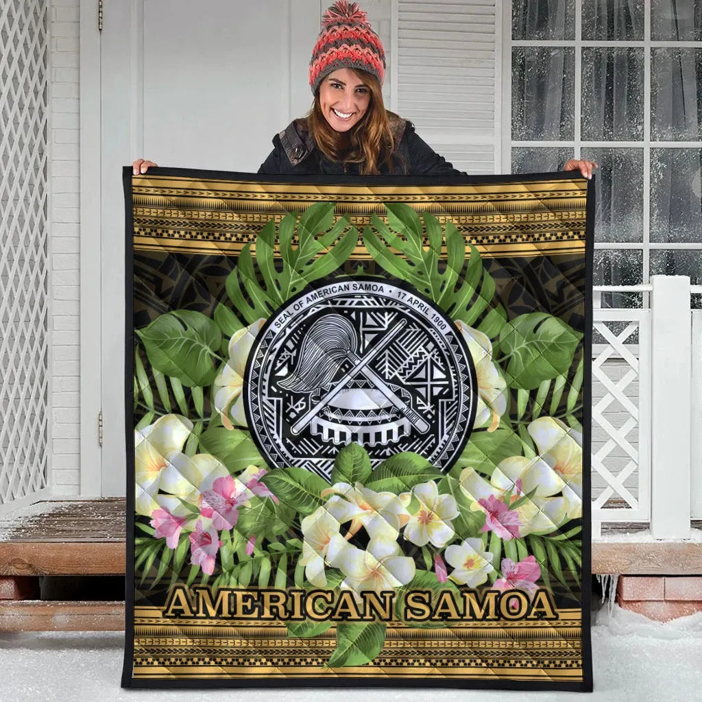 American Samoa Premium Quilt - Polynesian Gold Patterns Collection