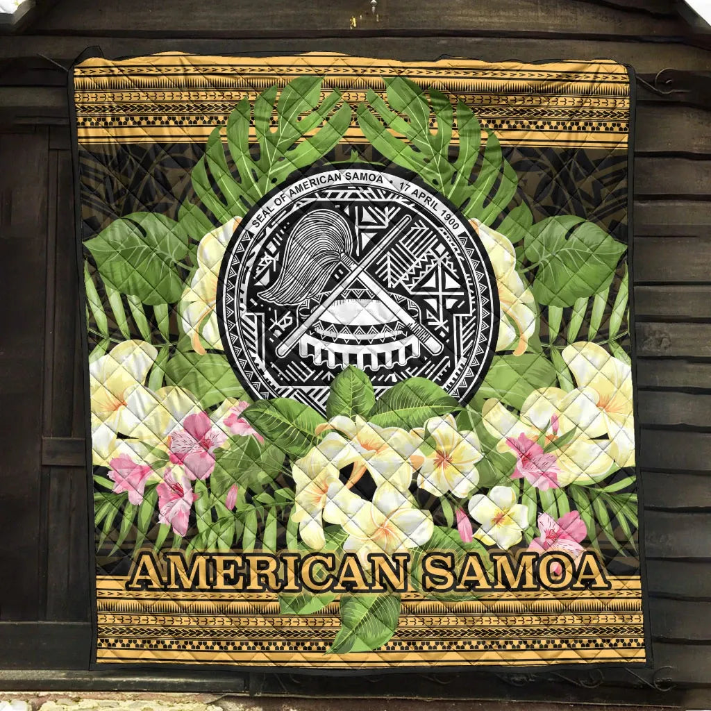 American Samoa Premium Quilt - Polynesian Gold Patterns Collection