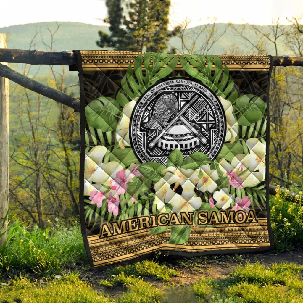 American Samoa Premium Quilt - Polynesian Gold Patterns Collection