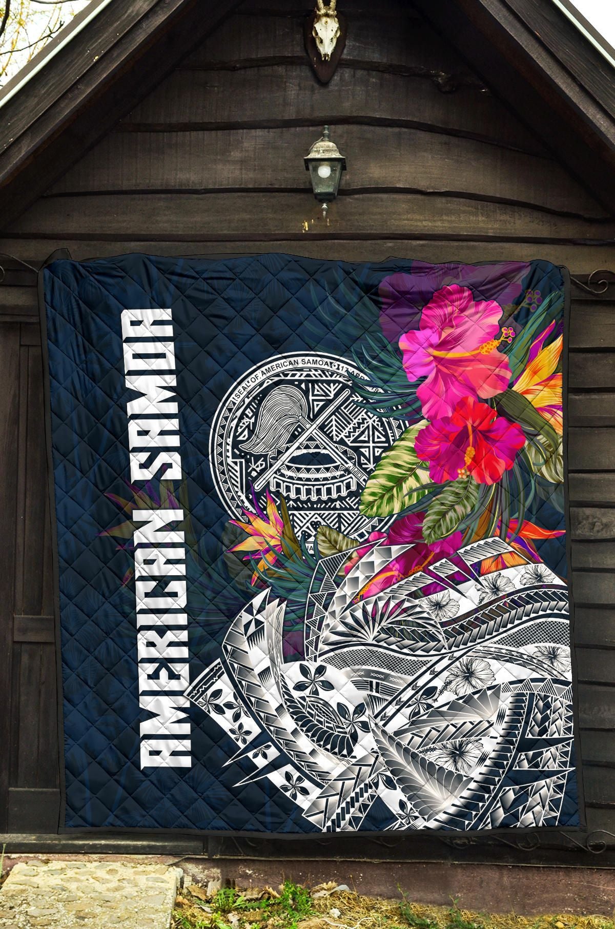 American Samoa Premium Quilt - Polynesian Hibiscus with Summer Vibes
