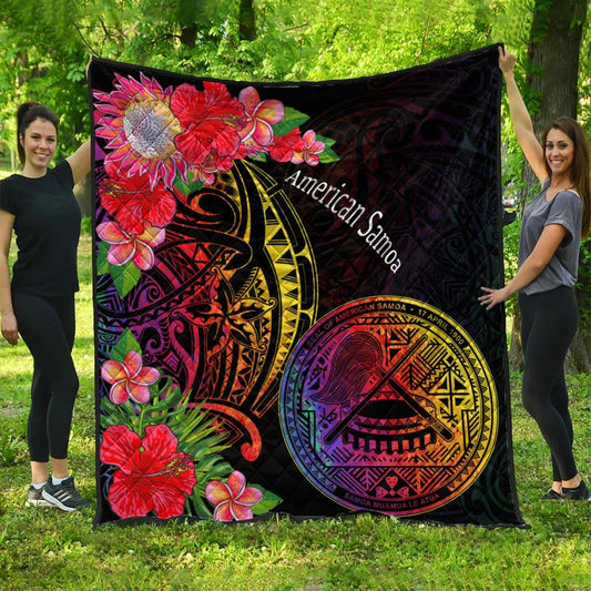American Samoa Premium Quilt - Tropical Hippie Style