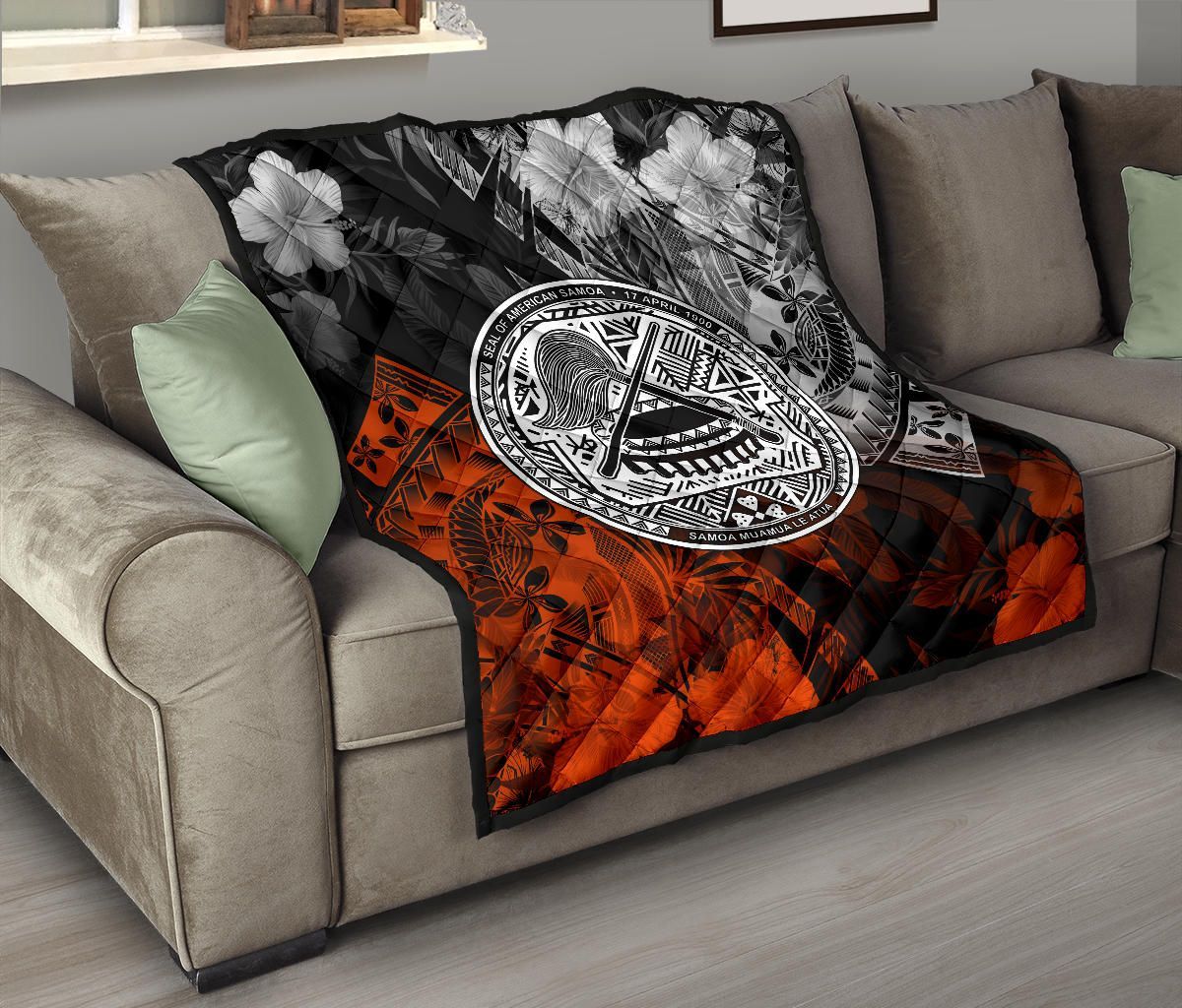 American Samoa Premium Quilt - Vintage Polynesian Style