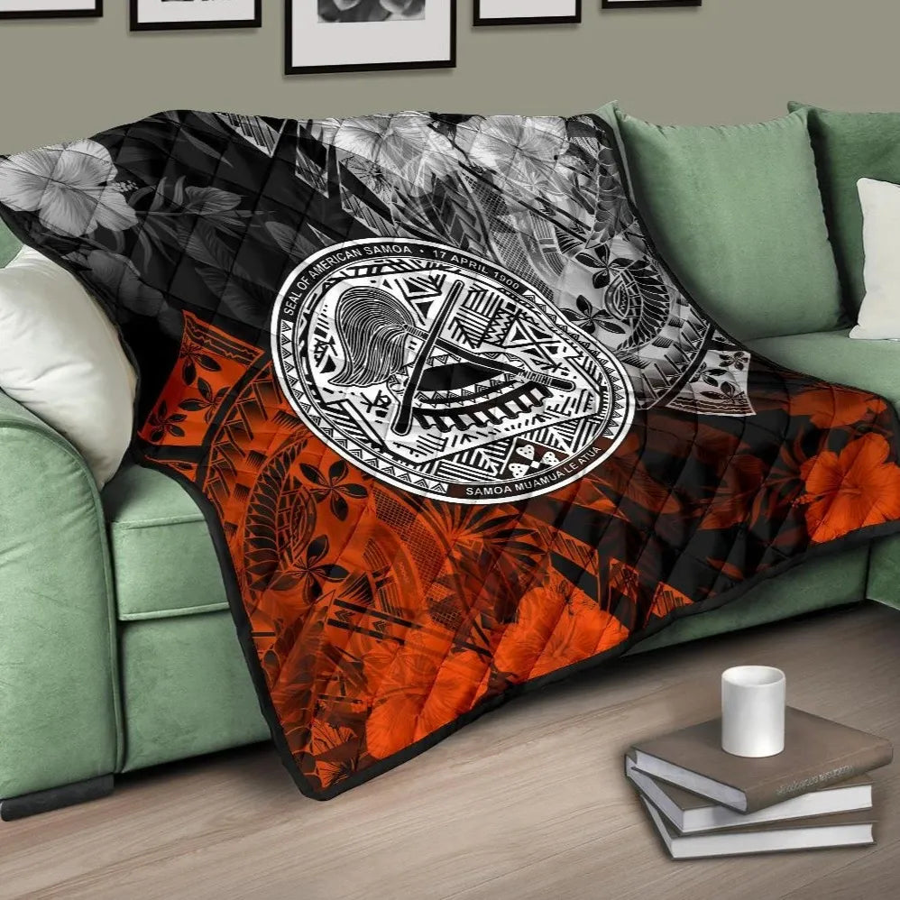 American Samoa Premium Quilt - Vintage Polynesian Style