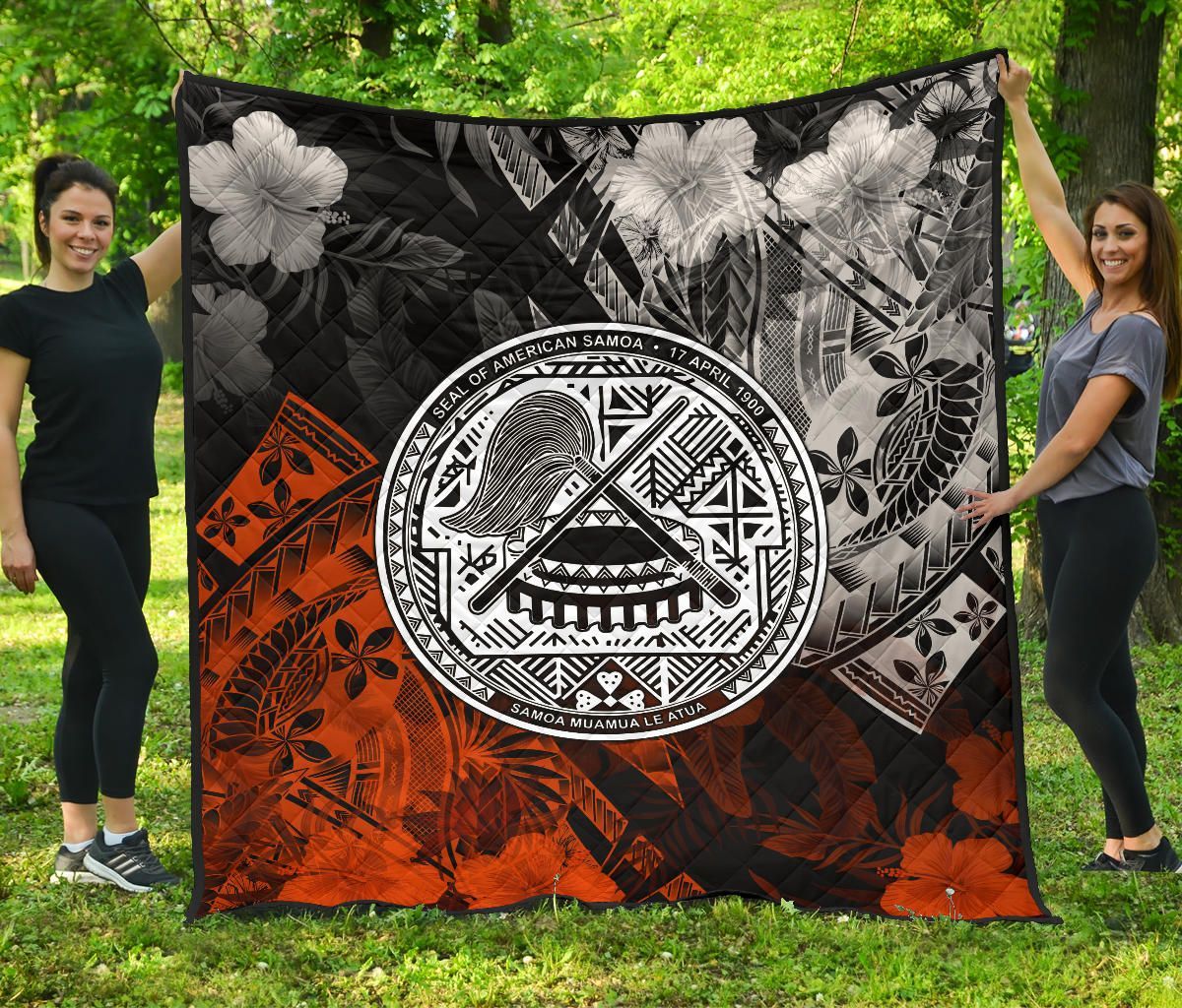 American Samoa Premium Quilt - Vintage Polynesian Style
