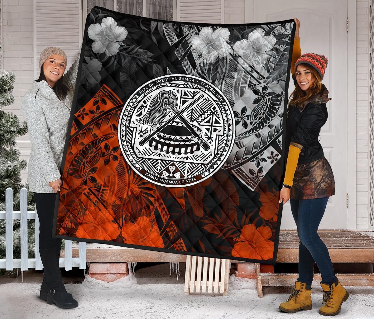 American Samoa Premium Quilt - Vintage Polynesian Style