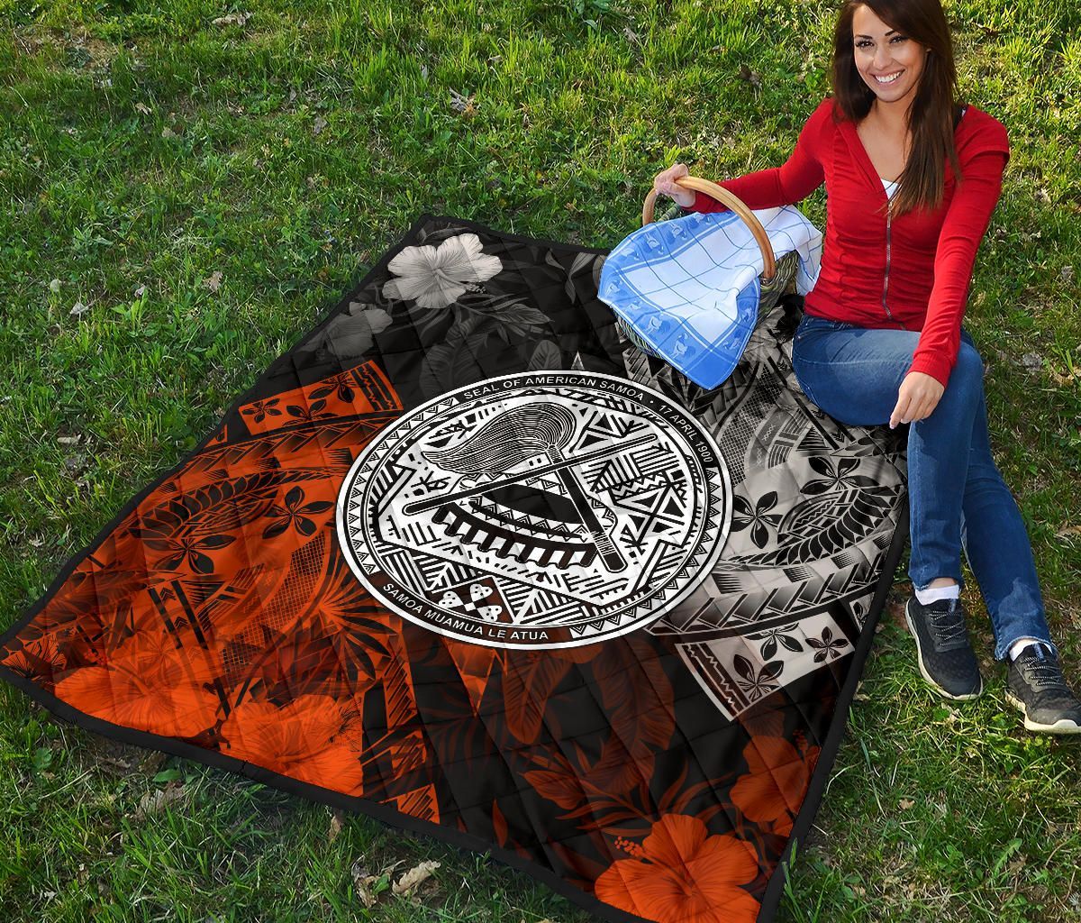 American Samoa Premium Quilt - Vintage Polynesian Style