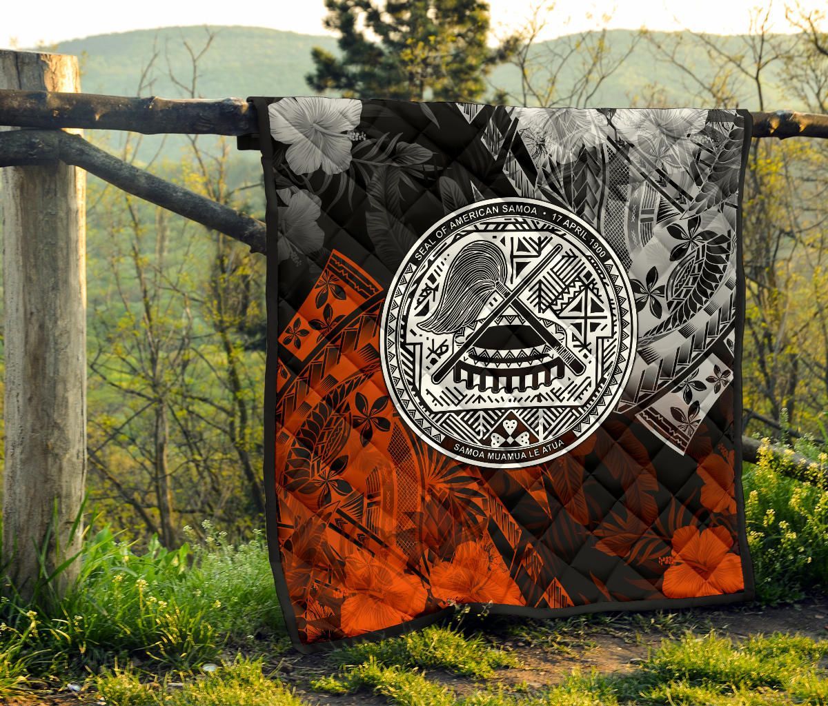 American Samoa Premium Quilt - Vintage Polynesian Style