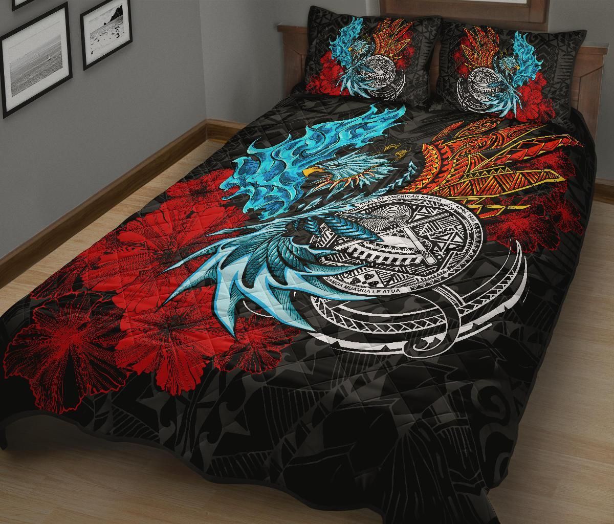 American Samoa Quilt Bed Set - Polynesian Eagle