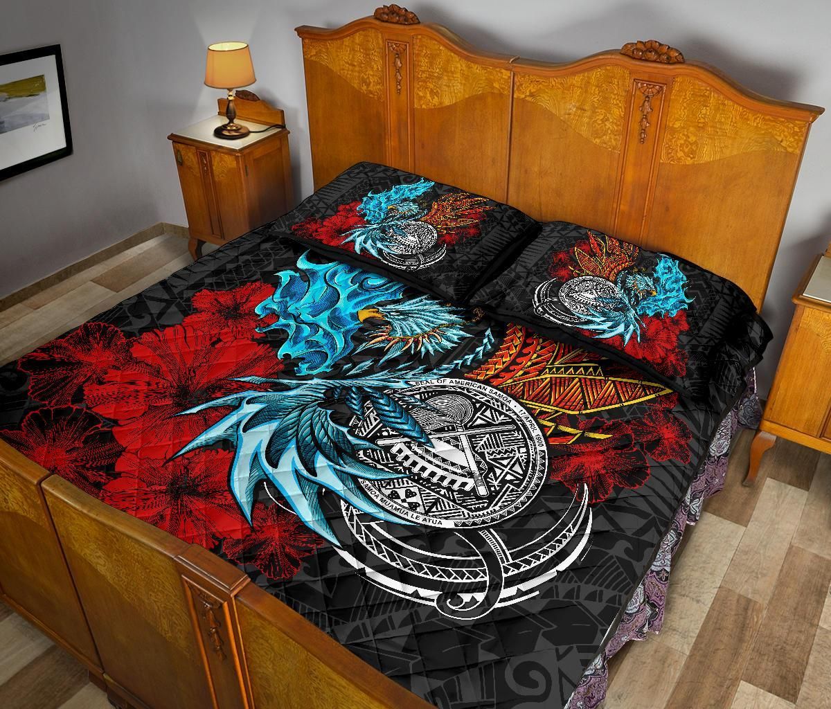 American Samoa Quilt Bed Set - Polynesian Eagle