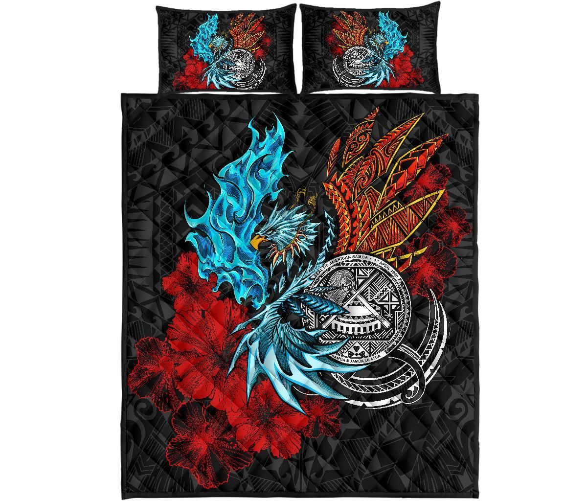 American Samoa Quilt Bed Set - Polynesian Eagle