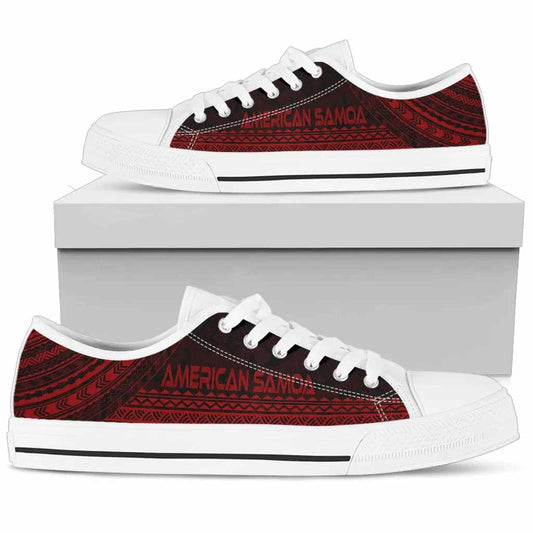 American Samoa Low Top Shoes - Polynesian Red Chief Version