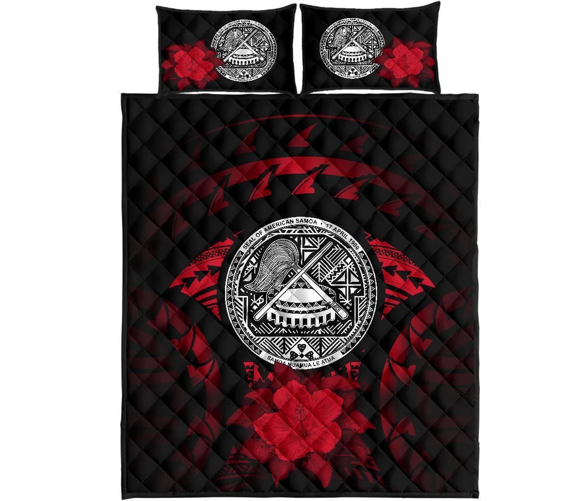 American Samoa Polynesian Quilt Bed Set Hibiscus Red