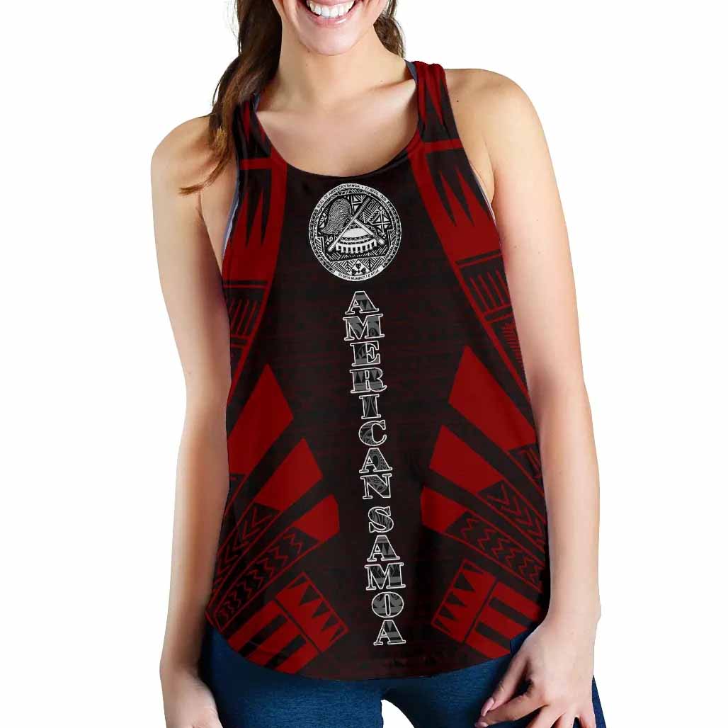 American Samoa Women Racerback Tank - Polynesian Tattoo Red