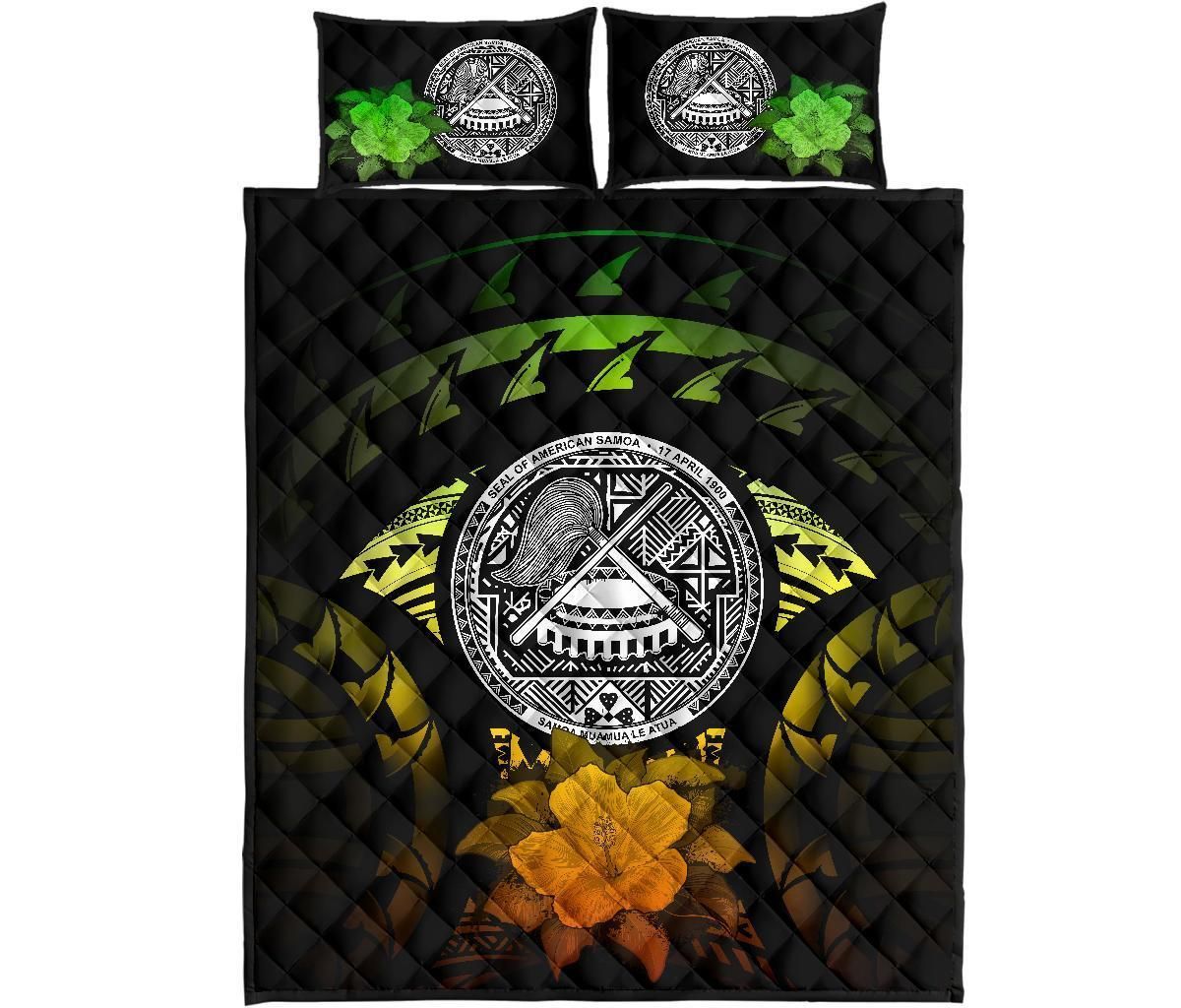 American Samoa Polynesian Quilt Bed Set Hibiscus Reggae