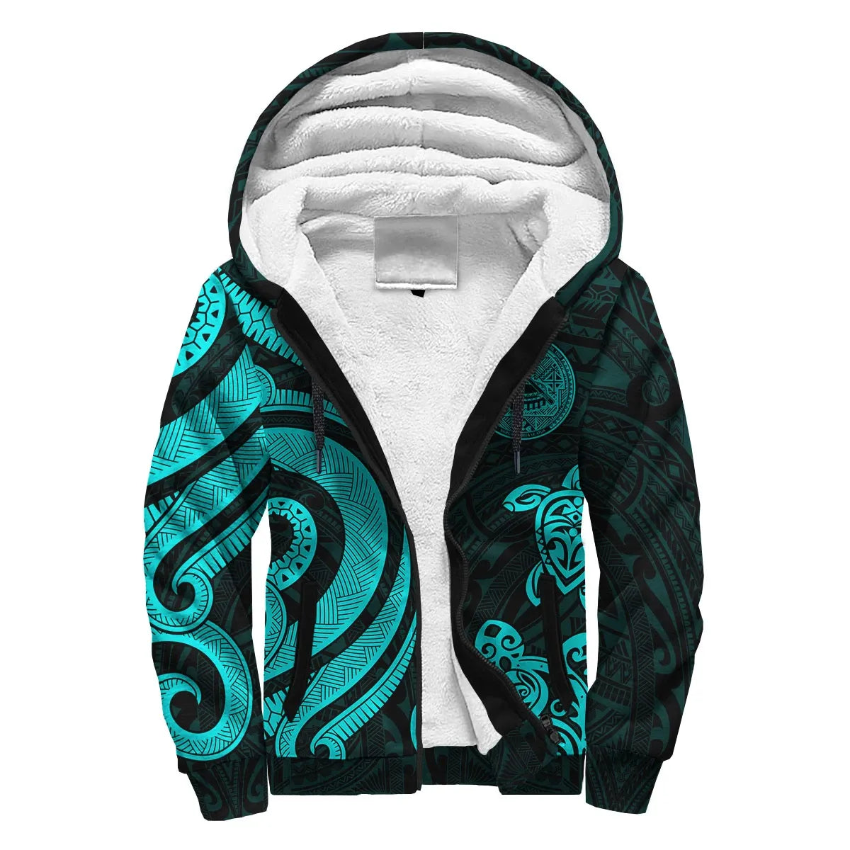 American Samoa Sherpa Hoodie - Turquoise Tentacle Turtle