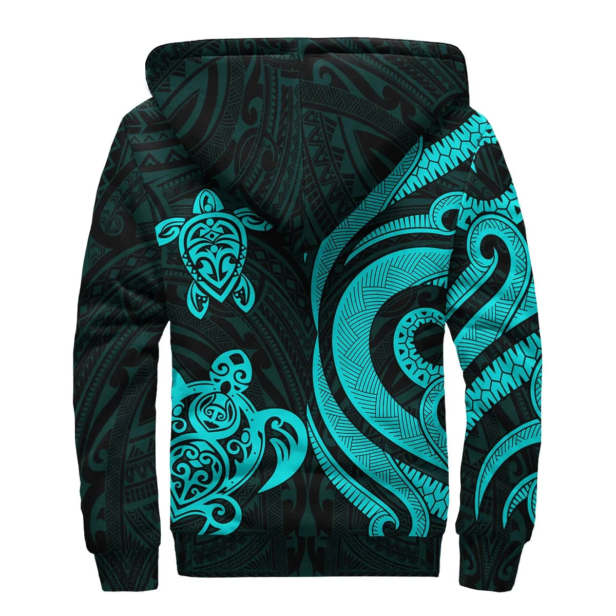 American Samoa Sherpa Hoodie - Turquoise Tentacle Turtle